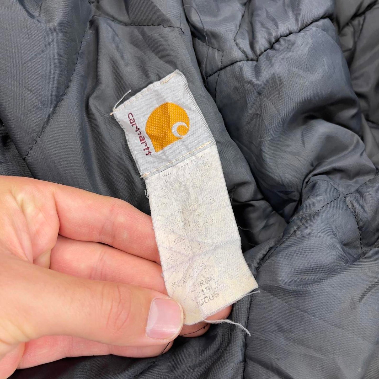 Vintage Black Carhartt active jacket Medium quilt lined hooded skater style jacket