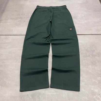 Baggy Dickies double knee carpenter pants W34L34 green 90s skate style loose leg cargos