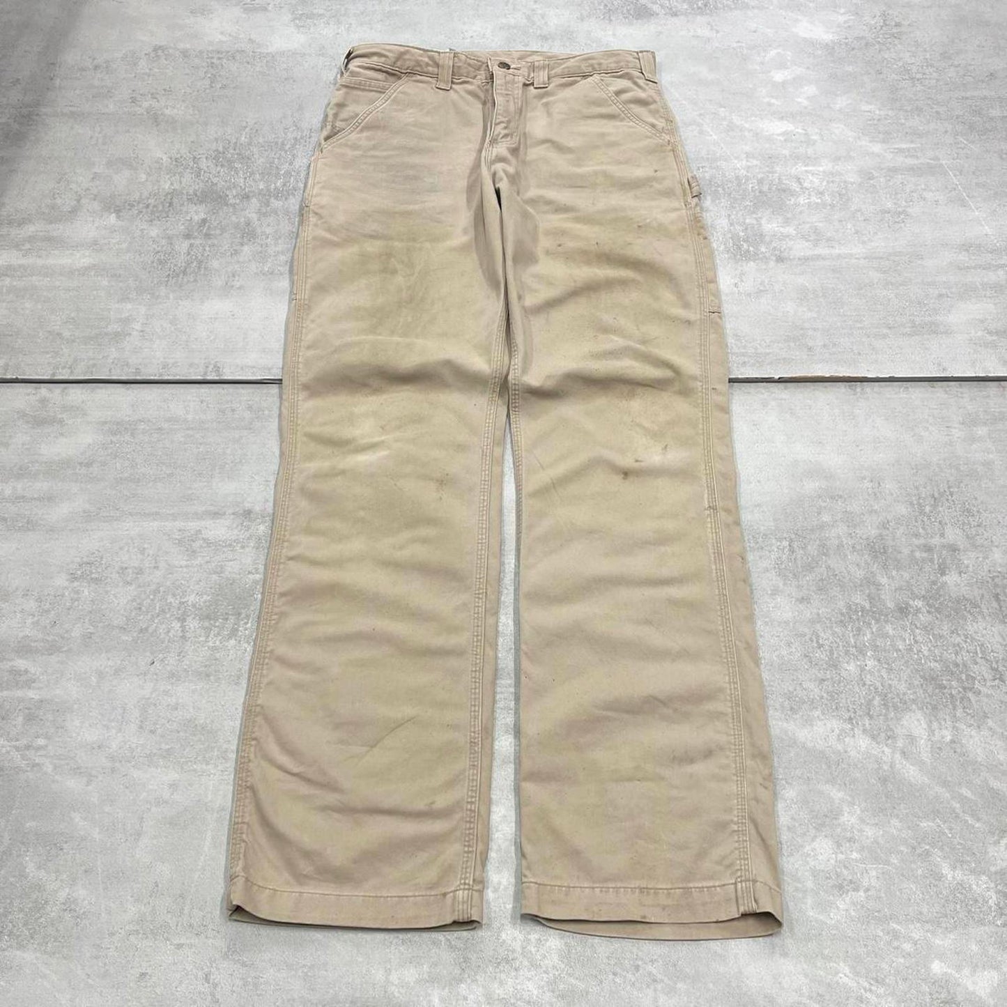 Mens Carhartt carpenter trousers W34 L34 beige skater cargos