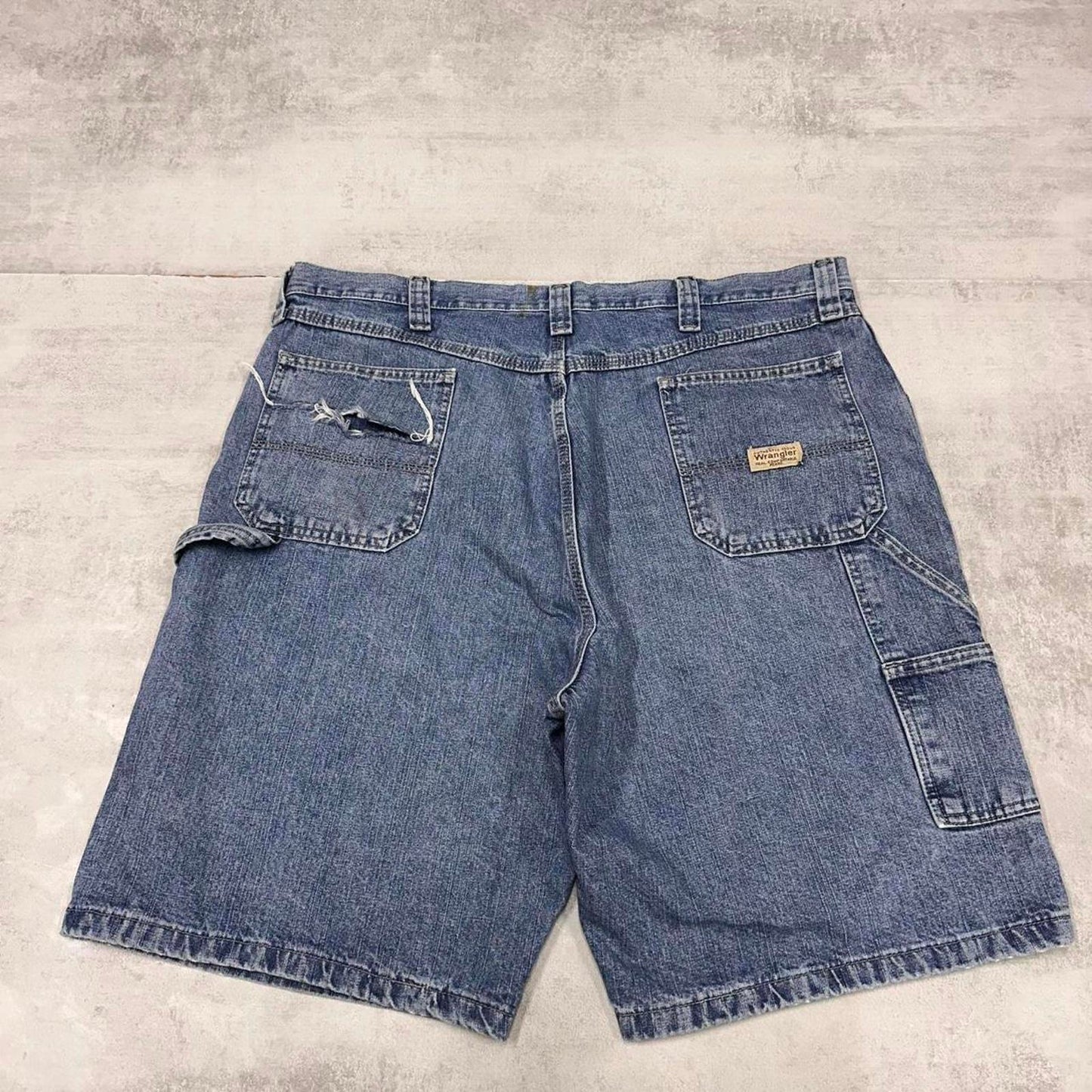 Mens baggy Wrangler carpenter jorts W40 Loose long denim skate shorts