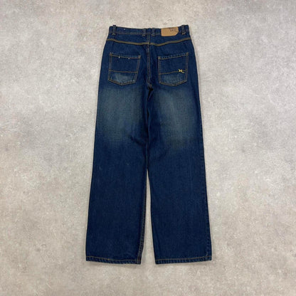 Navy Rocawear jeans size 16 W28L30 embroidered logo y2k style pants
