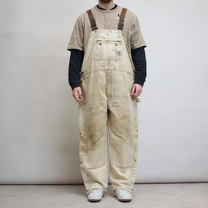 Tan Carhartt overalls W46L27 baggy canvas y2k dungarees