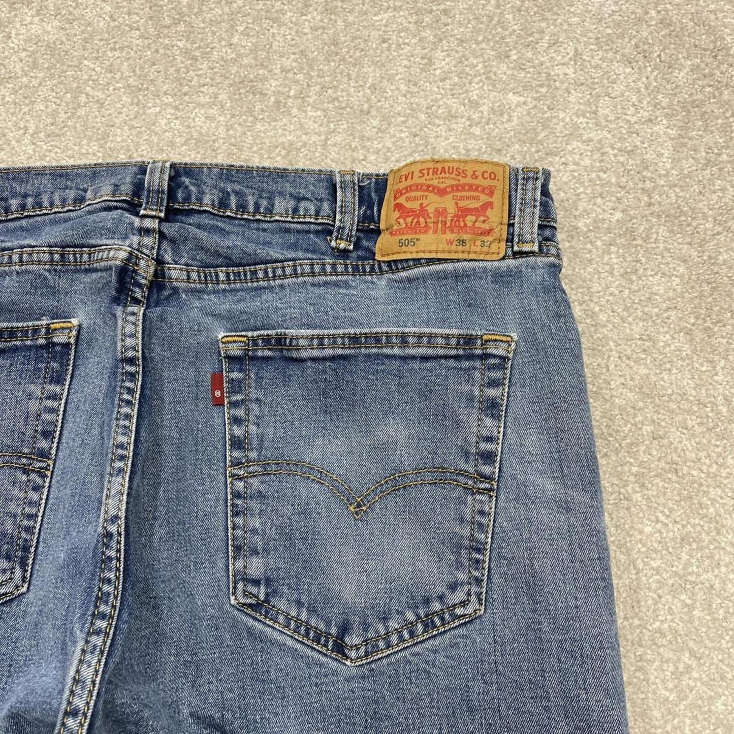 Y2k Levi's 505 jeans straight leg blue Casual denim pants red tab logo