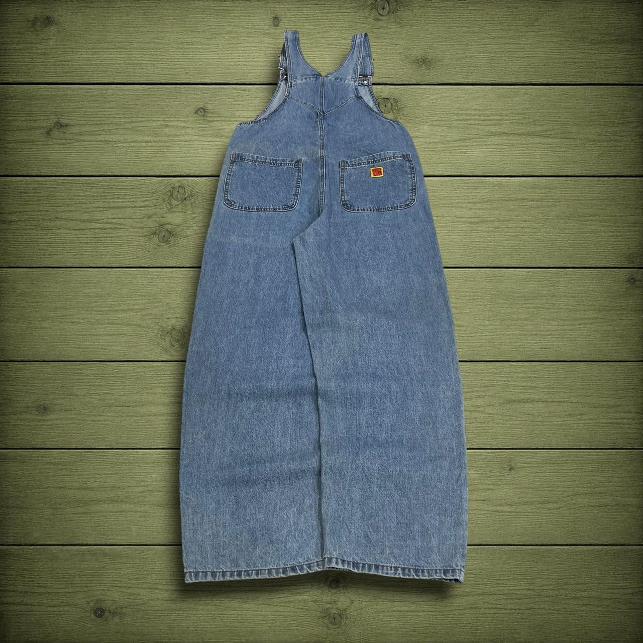 Empyre baggy denim dungarees y2k blue overalls Loose embroidered dungarees adjustable straps
