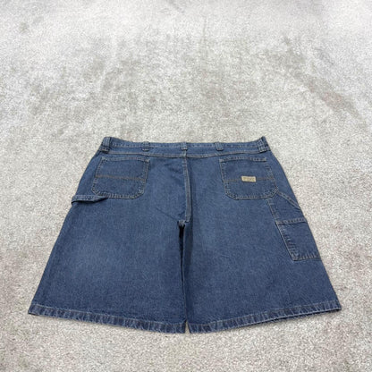 Wrangler baggy carpenter shorts blue Loose leg workwear skater style jorts