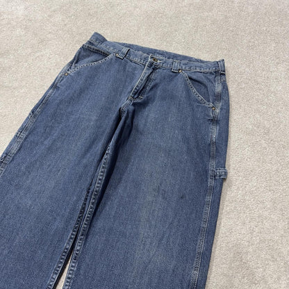 Vintage Lee carpenter jeans y2k blue W36L30 Loose straight leg skater style utility workwear trouser