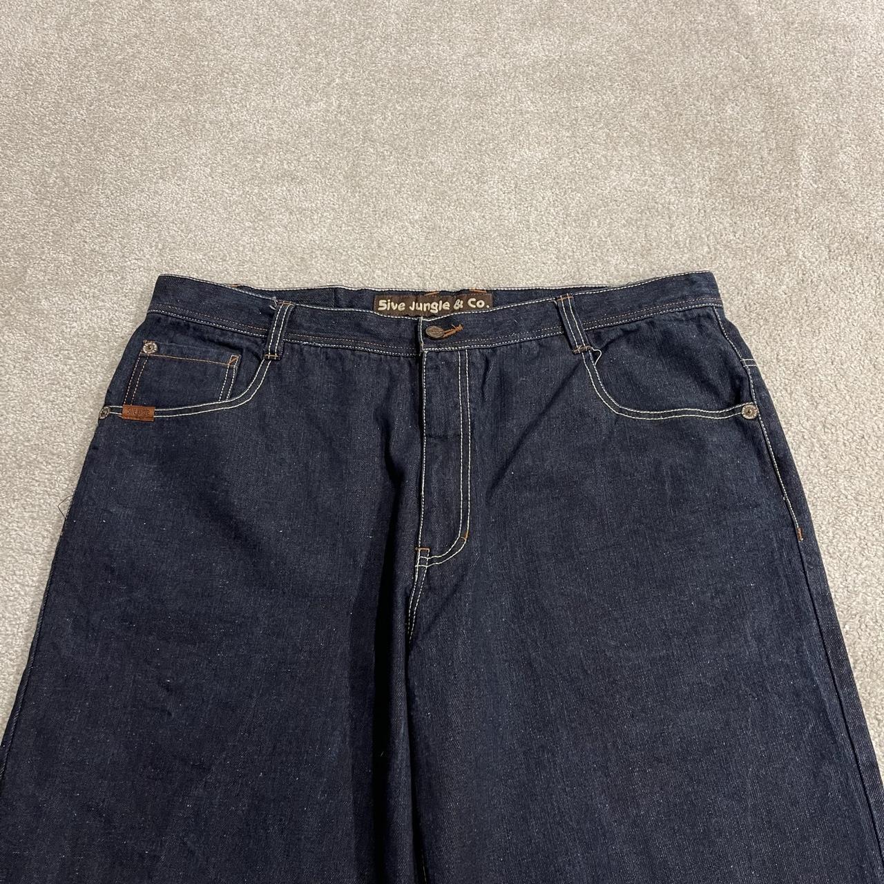Extra baggy embroidered jeans y2k W42L32 navy blue