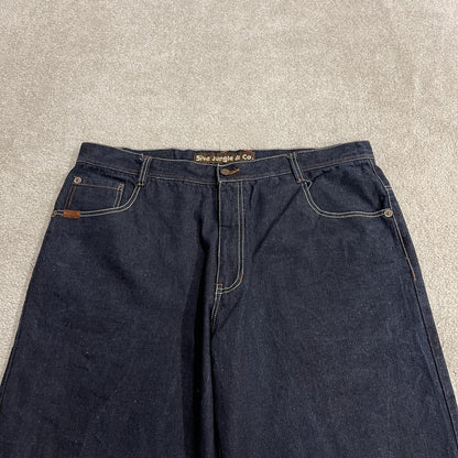 Extra baggy embroidered jeans y2k W42L32 navy blue