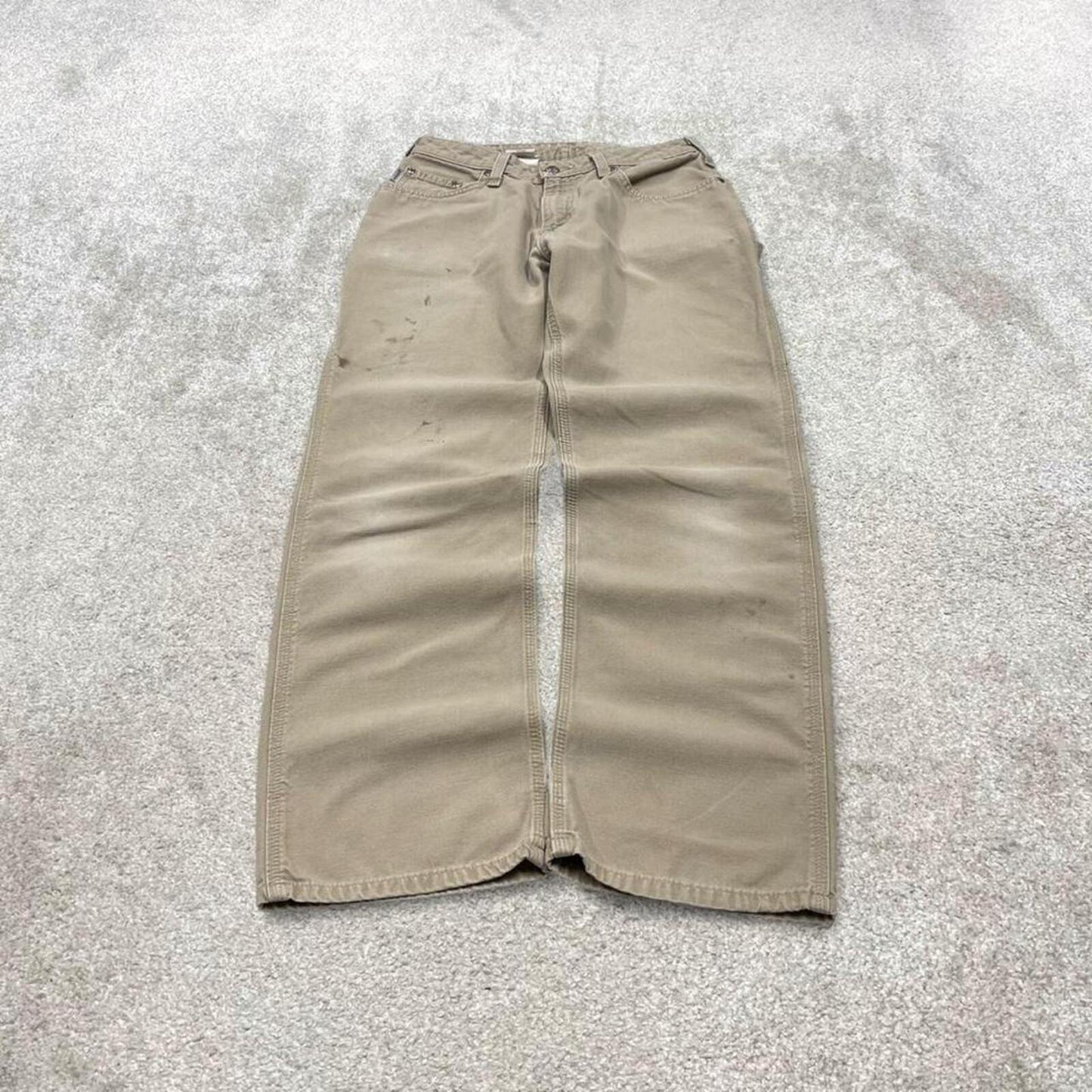 Carhartt carpenter jeans work pants beige Loose straight leg carpenter skate / work pants