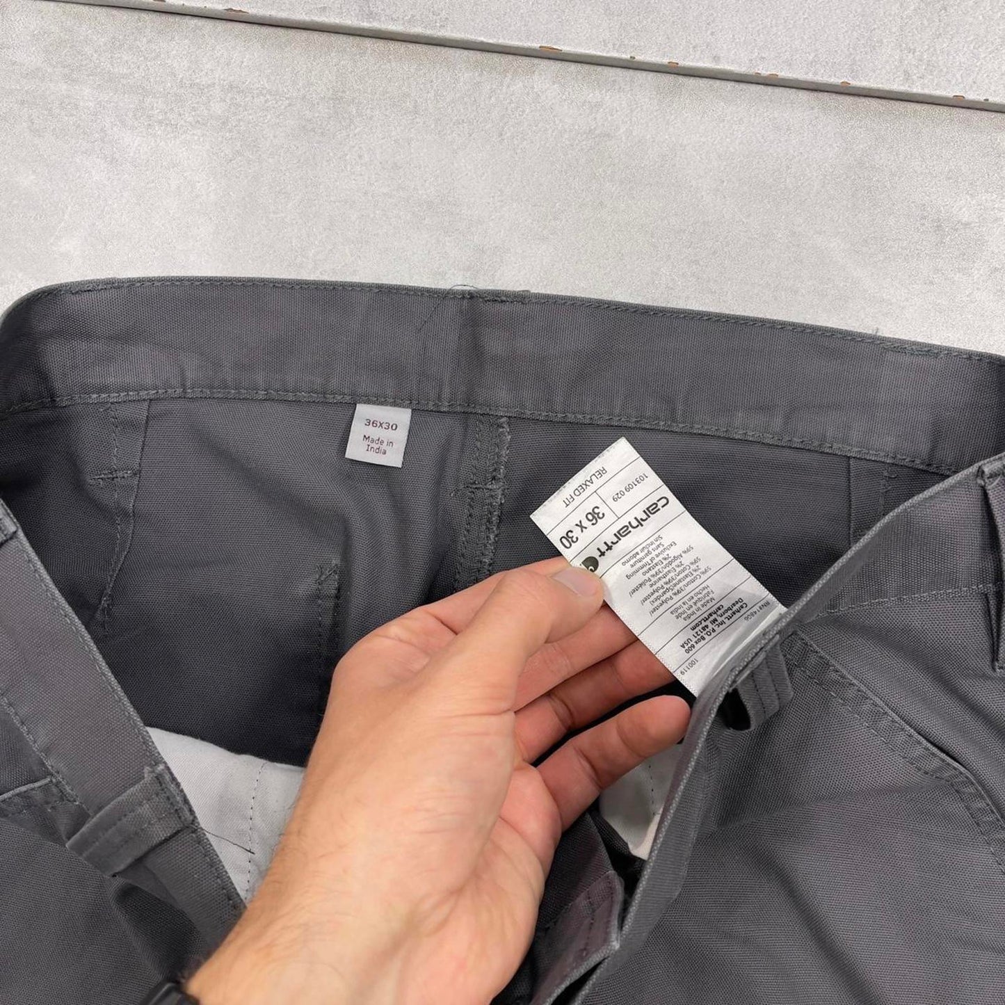 Mens Carhartt carpenter pants W36 L30 grey relaxed 90s style cargos subaru embroidery