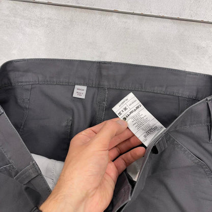 Mens Carhartt carpenter pants W36 L30 grey relaxed 90s style cargos subaru embroidery