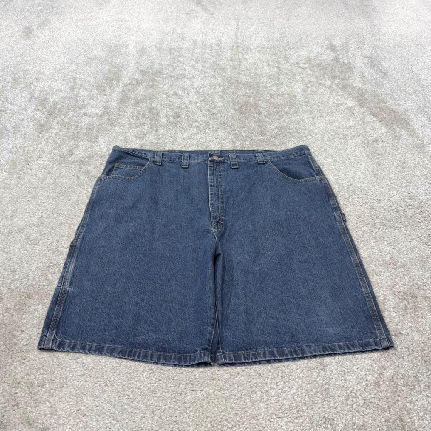 Wrangler baggy carpenter shorts blue Loose leg workwear skater style jorts