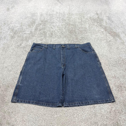 Wrangler baggy carpenter shorts blue Loose leg workwear skater style jorts