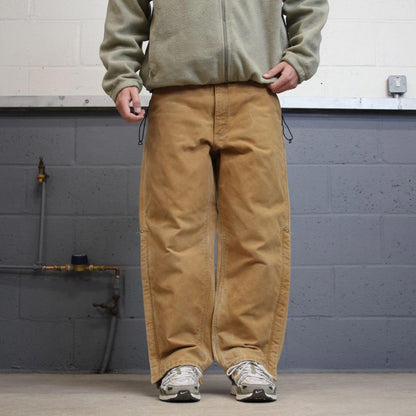 Baggy Carhartt quilt lined jeans tan brown W40L30 vintage 90s skater style canvas cargos