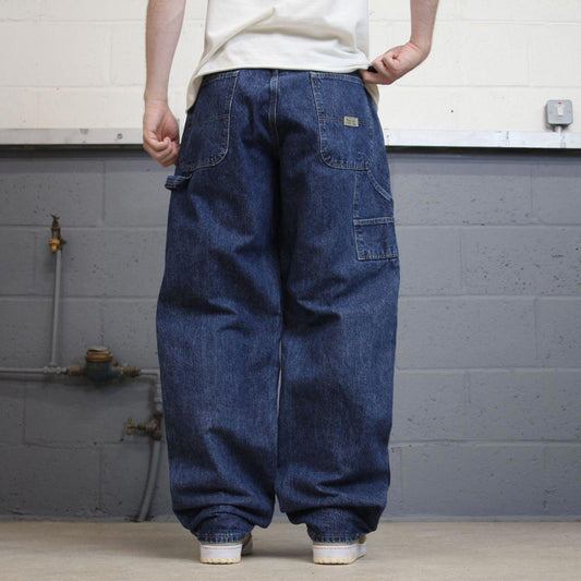 Blue Wrangler carpenter jeans W34L34 loose baggy cargo skater style jeans