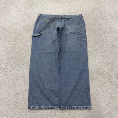 Vintage Lee baggy carpenter jeans y2k blue W40L30 Loose leg skater style utility workwear trousers