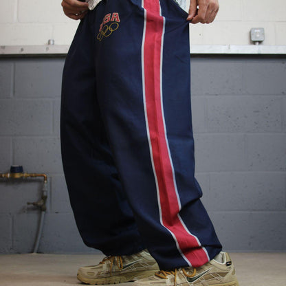 Vintage Champion USA Olympics baggy tracksuit bottoms navy XL