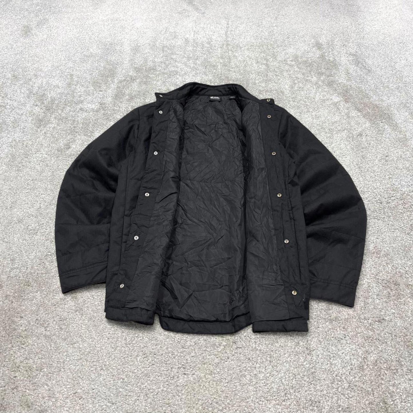 00s Quiksilver technical over shirt jacket M men's black y2k style quilted shacket
