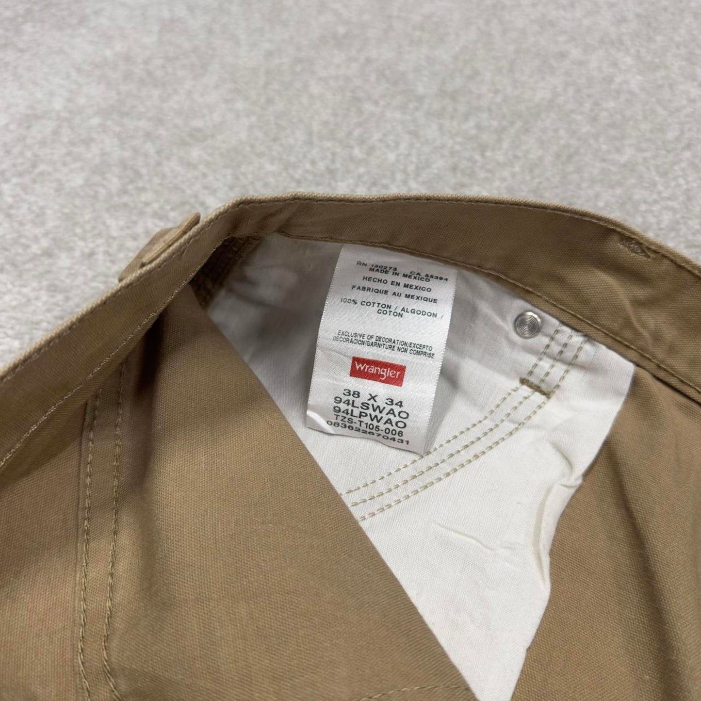 Y2K Wrangler carpenter pants loose fit tan Loose skater style cargo work pants