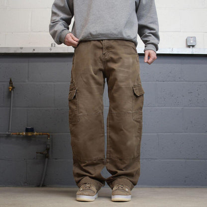 Y2K baggy Dickies double knee work pants brown Canvas skater style cargo carpenter jeans