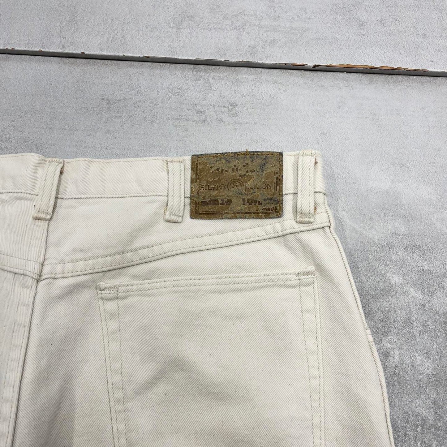 Vintage Wrangler jorts W34 100% cotton denim white 90s style jean shorts