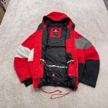 00s Quiksilver technical ski jacket L men's y2k style hooded winter snow boarding coat hooded
