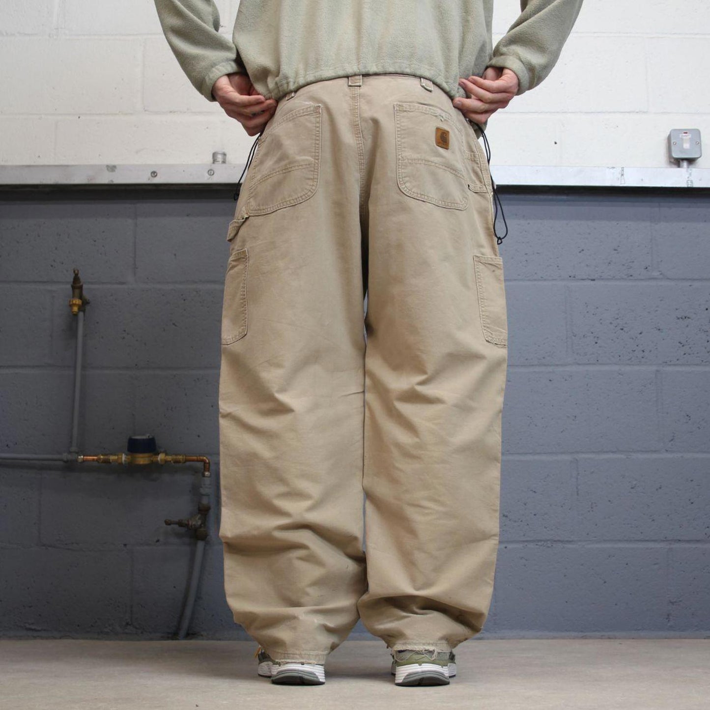 Y2K Carhartt carpenter jeans khaki Loose canvasy skate style workwear cargo pants