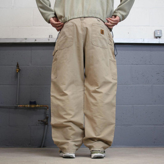 Y2K Carhartt carpenter jeans khaki Loose canvasy skate style workwear cargo pants