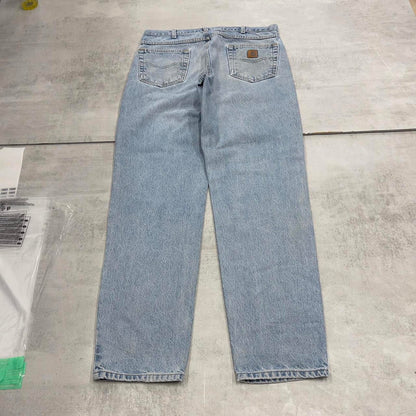Mens Carhartt jeans W36 L34 loose thick 90s style denim jeans