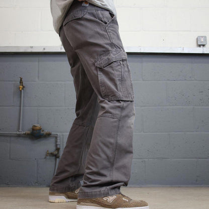 Grey Carhartt cargo pants W31L32 relaxed 90s style skater loose leg cargos patch logo