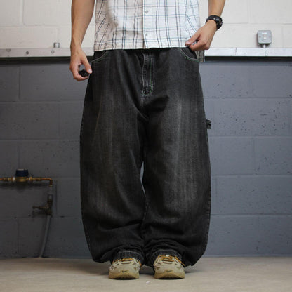 Extra baggy carpenter jeans y2k W48L34 black Brooklyn Xpress wide leg skater style cargos