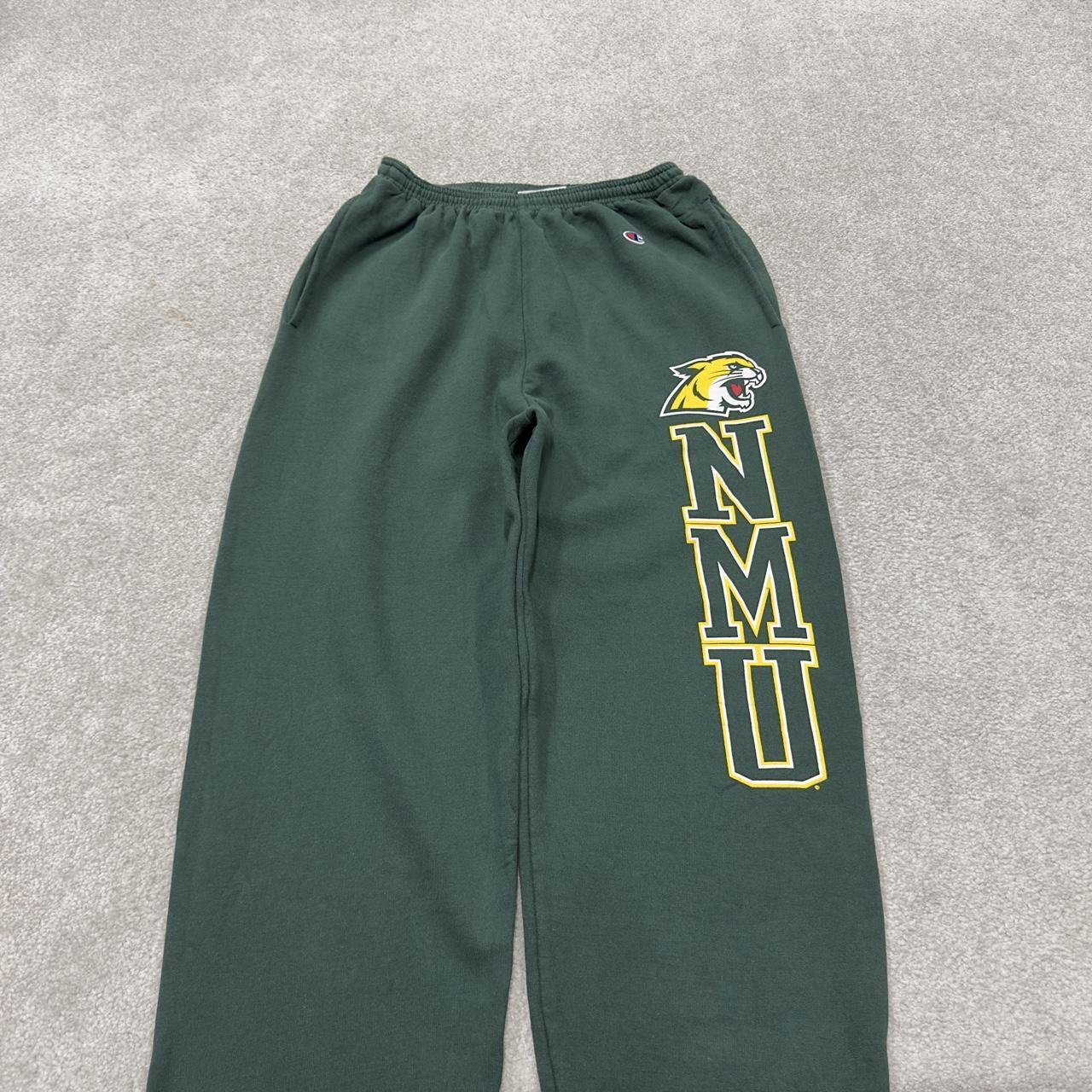 Green Y2K Champion joggers loose leg cuffed Loose casual 2000s style jogging bottoms
