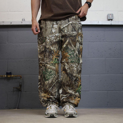 Realtree convertible camo cargo pants green Magellan loose floaty leg camouflage trouser shorts