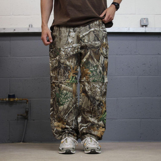Realtree convertible camo cargo pants green Magellan loose floaty leg camouflage trouser shorts