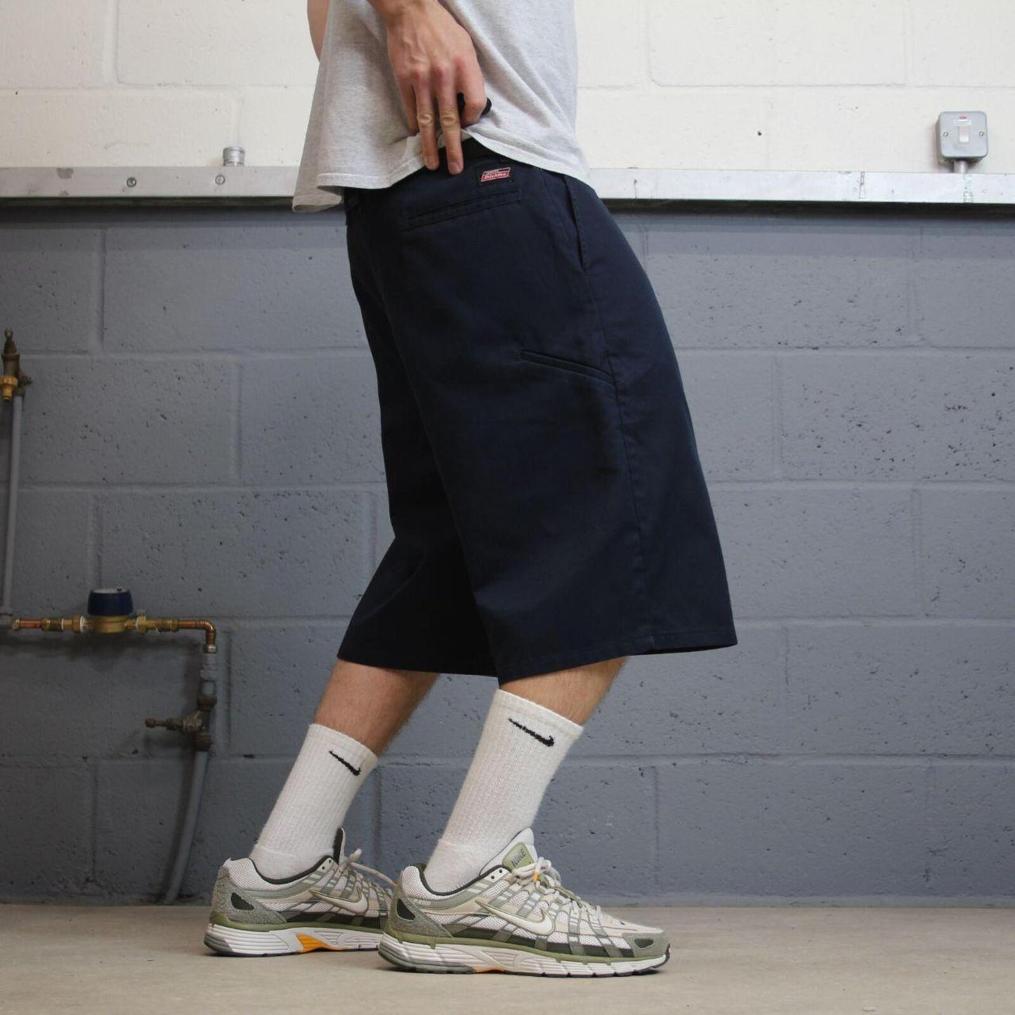 Extra baggy Dickies carpenter shorts navy Twill chino skater style shorts wide long leg