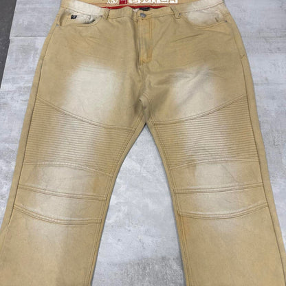 Tan/yellow Switch jeans W44L32 hip hop Y2K style jeans