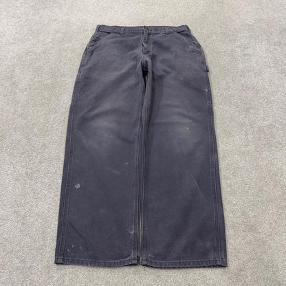 Vintage baggy Carhartt carpenter pants y2k navy Loose leg 100% cotton skater style workwear