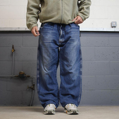 Vintage Dickies jeans loose y2k W48L28 blue denim 90s skater style 5 pocket pants