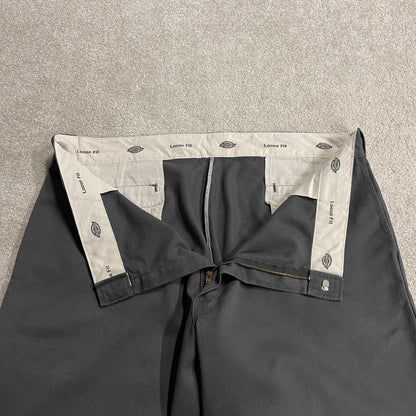 Dickies double knee pants W42L30 grey baggy Loose fit wide leg chino skate work trousers
