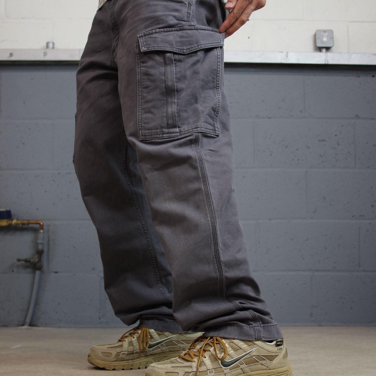 Vintage Carhartt cargo pants y2k relaxed grey Straight leg 100% cotton skater style workwear