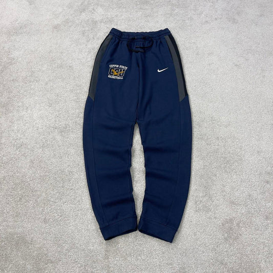 Navy Nike Therma-Fit joggers Small Swoosh logo y2k style sportswear track pants