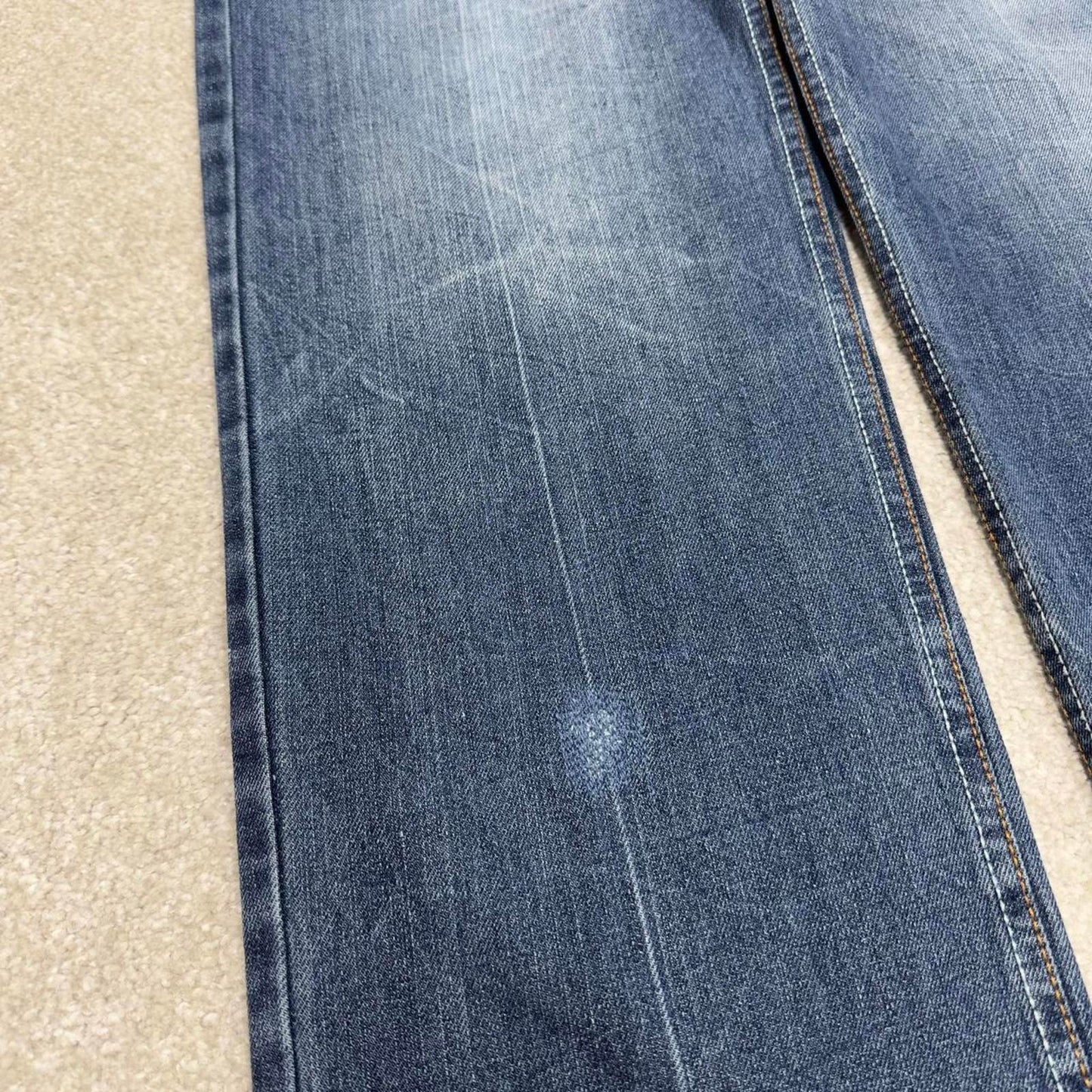 90s y2k Makaveli jeans W36L31 loose blue denim embroidered skate style hip hop pants