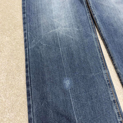 90s y2k Makaveli jeans W36L31 loose blue denim embroidered skate style hip hop pants