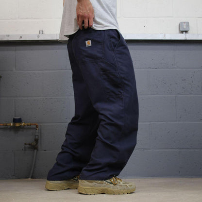 Carhartt baggy cargo pants wide leg navy Loose skate style carpenter work pants