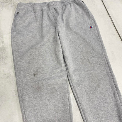 Y2k grey Champion joggers L mens gym comfy sweatpants embroidered logo