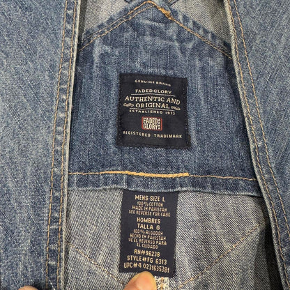 Vintage Faded Glory dungarees Large W38L33 blue mens denim overalls