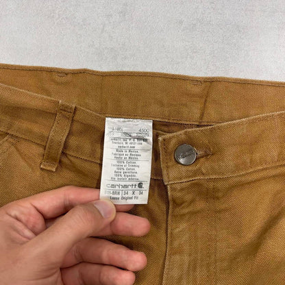 Baggy Carhartt carpenter jeans W34 L34 tan 90s style skater cargos