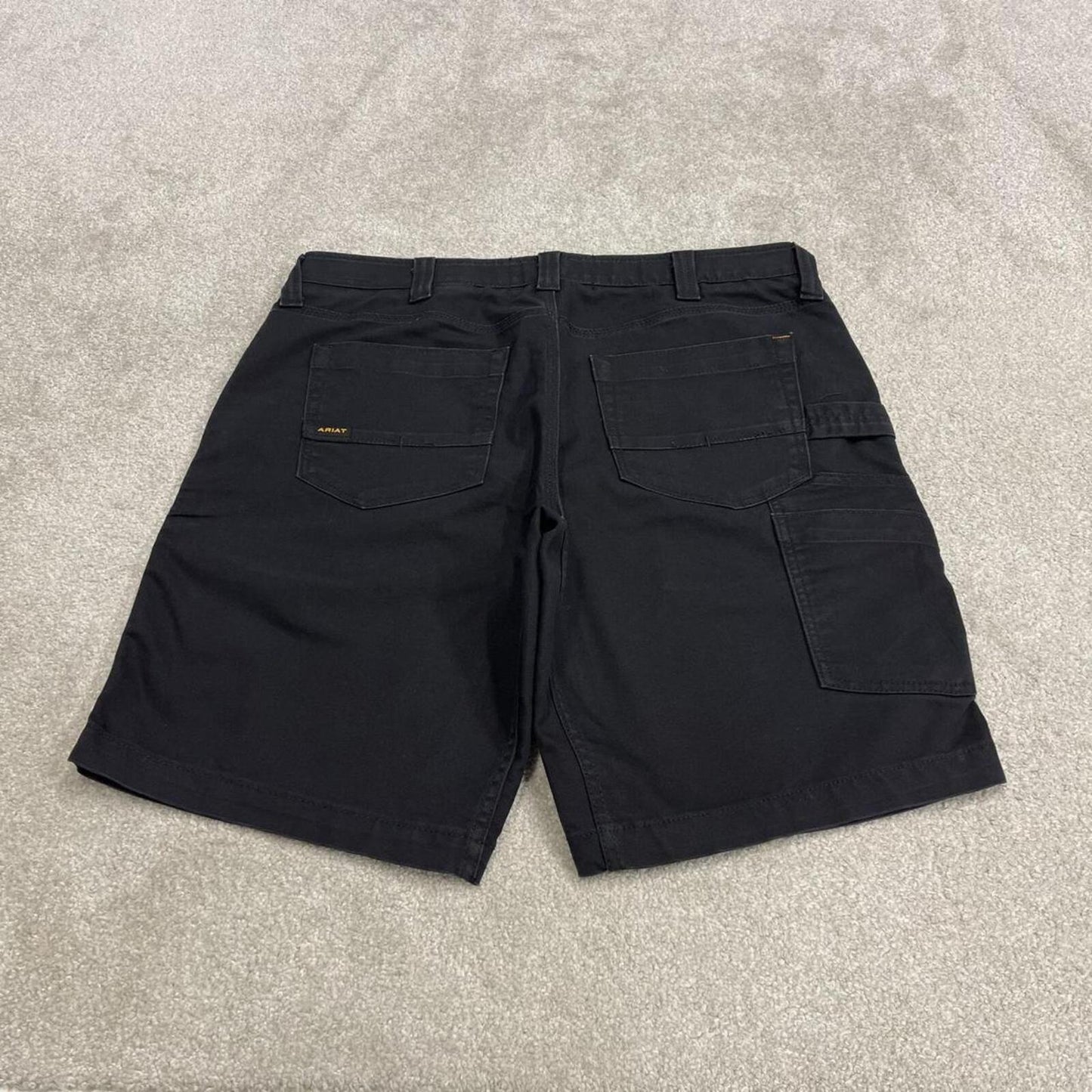 Ariat carpenter shorts loose canvas black Low rise Rebar workwear cargo jorts