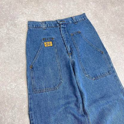 Y2k skate jeans Kids size 11 (W26L28) hip hop style Unison carpenter pants blue casual denim