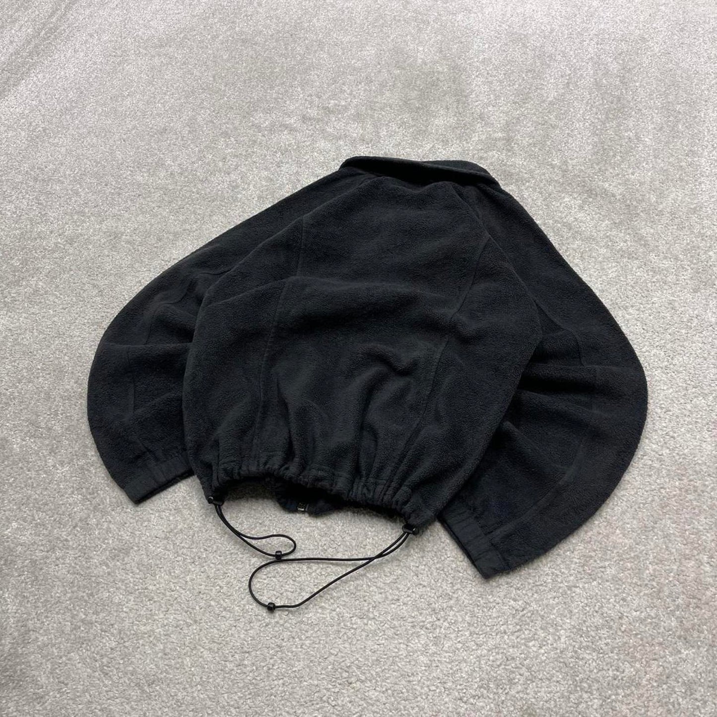 00s Columbia technical fleece M women's black full zip up y2k style autumn adjustable waist